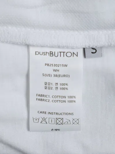 Pushbutton Wrap-design Polo Top In White