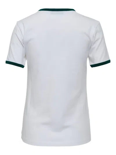 Pushbutton Green Ringer T-shirt In White