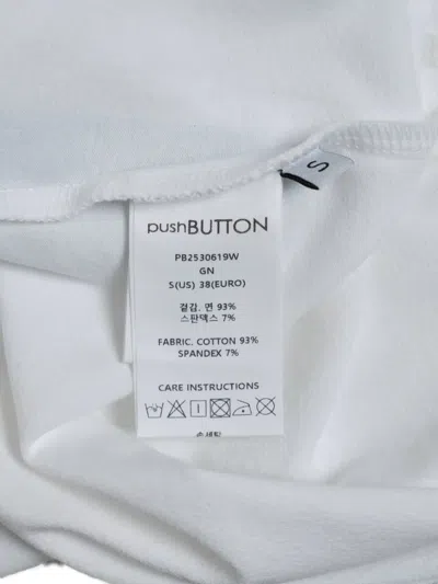 Pushbutton Green Ringer T-shirt In White