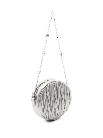 Pre-owned Miu Miu 2010s Matelassé-effect Shoulder Bag In Silver