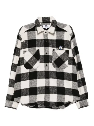 Chocoolate Embroidered-logo Plaid Shirt Jacket In Black
