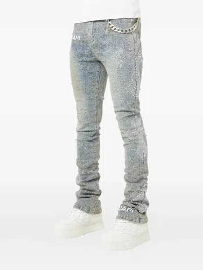 Guapi Crystal-cross Jeans In Blue