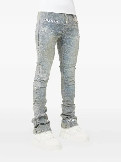 Guapi Crystal-cross Jeans In Blue