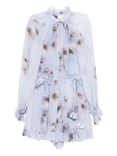 Zimmermann Hypnotic Mini Dress In Purple