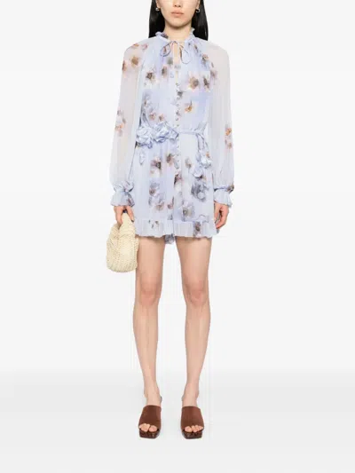 Zimmermann Hypnotic Mini Dress In Purple