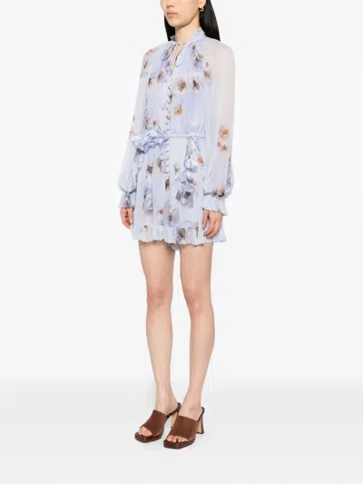 Zimmermann Hypnotic Mini Dress In Purple