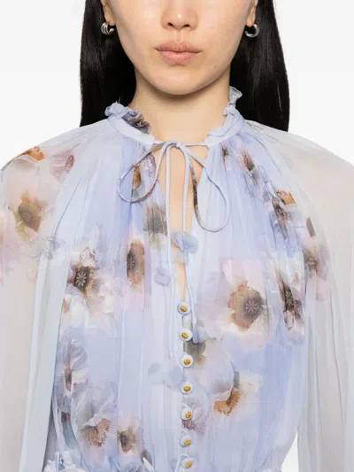 Zimmermann Hypnotic Mini Dress In Purple