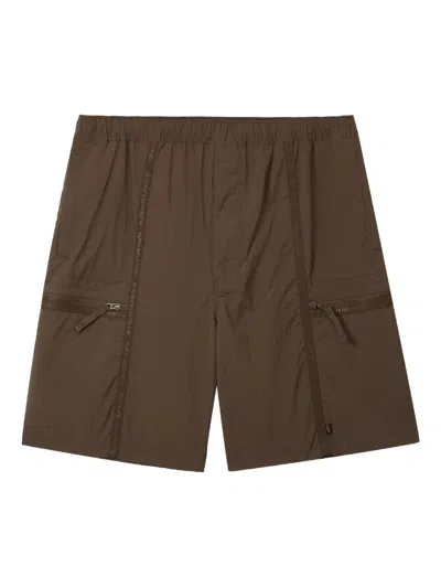Alpha Industries Logo-patch Bermuda Shorts In Brown
