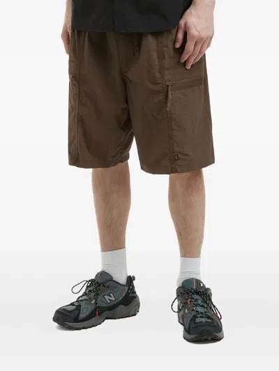 Alpha Industries Logo-patch Bermuda Shorts In Brown