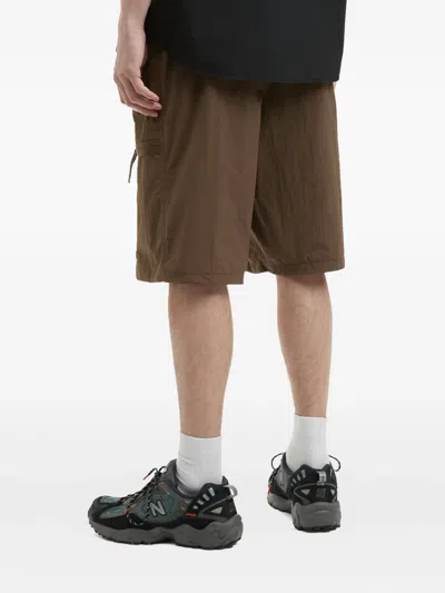 Alpha Industries Logo-patch Bermuda Shorts In Brown