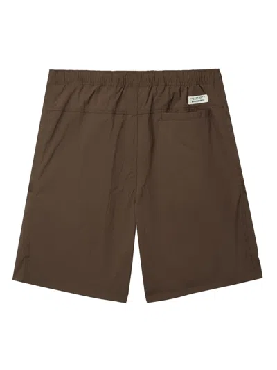 Alpha Industries Logo-patch Bermuda Shorts In Brown
