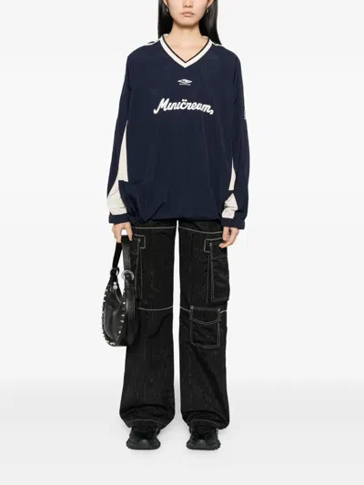 Mini Cream Logo-printed Sweatshirt In Blue