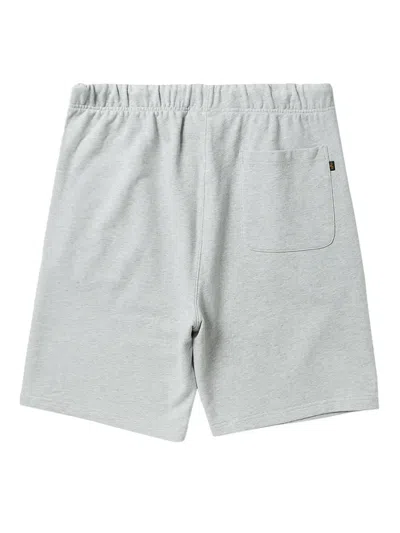 Alpha Industries Logo-patch Shorts In Gray