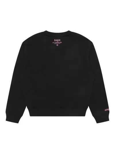 Aape By A Bathing Ape Camouflage-embroidered Sweatshirt In Black