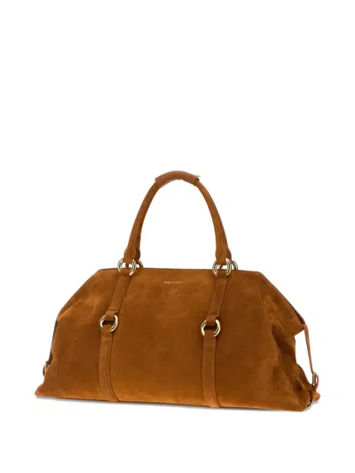 Alexander Mcqueen Farringdon Maxi Handbag Structured Shape In Brown