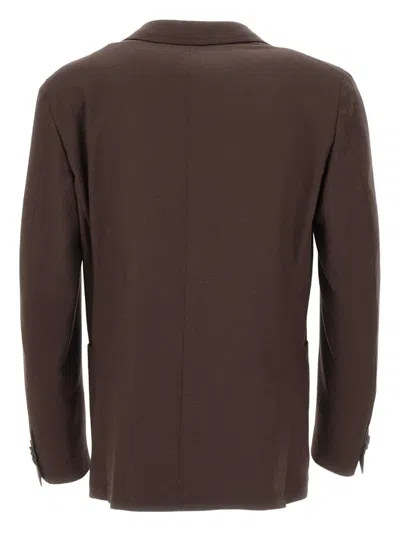 Corneliani Two-button Patch-pocket Blazer In Brown