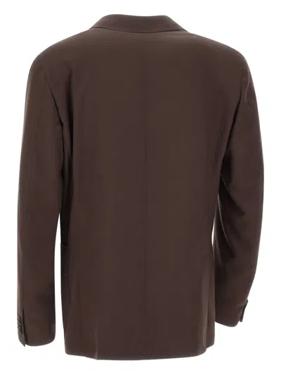 Corneliani Two-button Patch-pocket Blazer In Brown