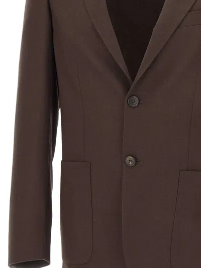 Corneliani Two-button Patch-pocket Blazer In Brown