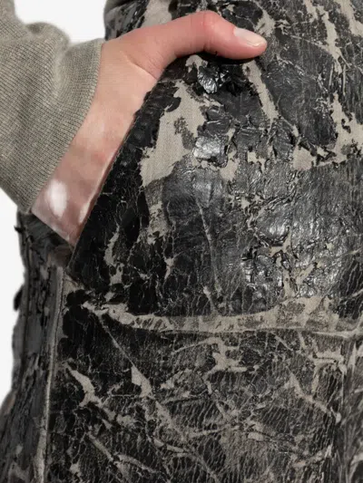 Rick Owens Drkshdw Crackle-effect Flared Trousers In Multi