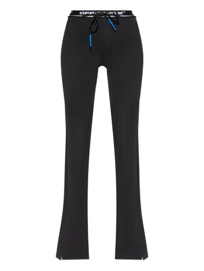 抽绳开衩裤脚长裤