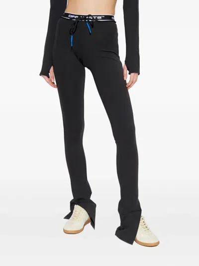 抽绳开衩裤脚长裤