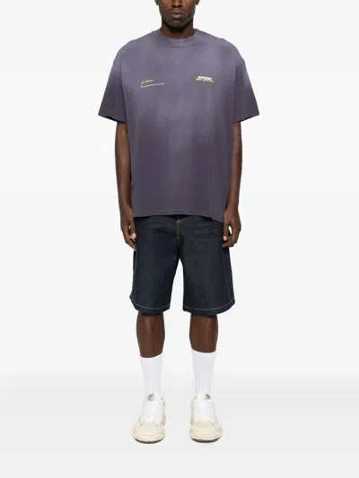Represent Plum Faded T-shirt With Logo In Blue