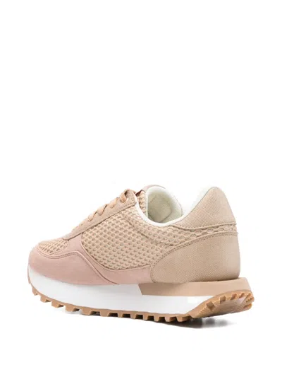Liu •jo Mesh-panel Leather Sneakers In Neutral