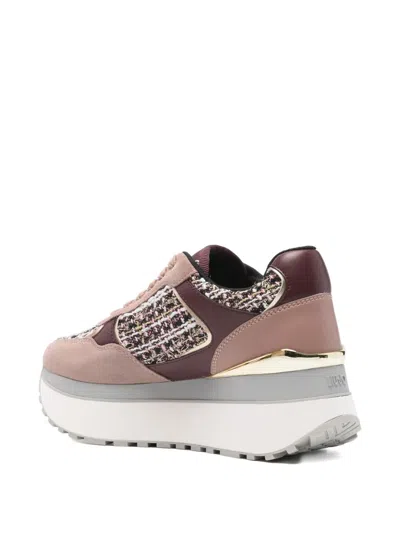 粗花呢拼接厚底运动鞋