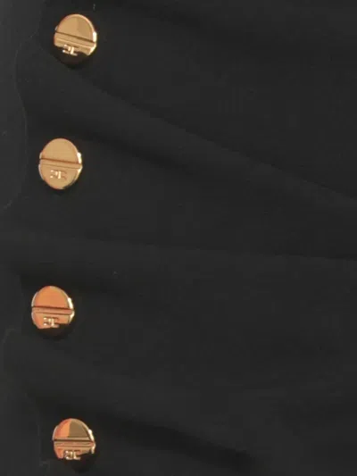 Elisabetta Franchi Asymmetric Midi Skirt Draped Design In Black