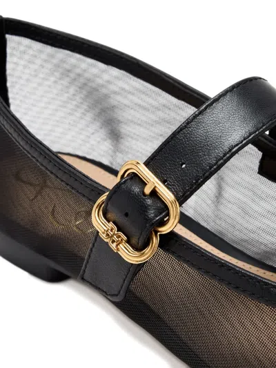 Sam Edelman Miranda J0696m1 Flat Women Black Mesh Square Toe Mary Jane Rhs6018 In Black