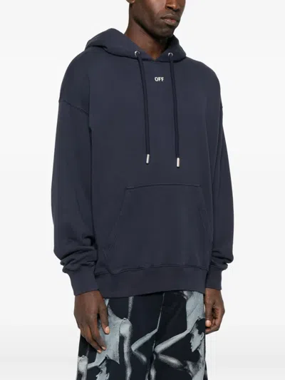 Off-white Hooded Sweatshirt Featuring Graphic Print In Black