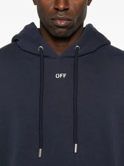 Off-white Hooded Sweatshirt Featuring Graphic Print In Black