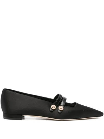 Manolo Blahnik Polmana Pointed-toe Ballet Flats In Black
