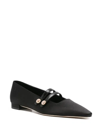 Manolo Blahnik Polmana Pointed-toe Ballet Flats In Black