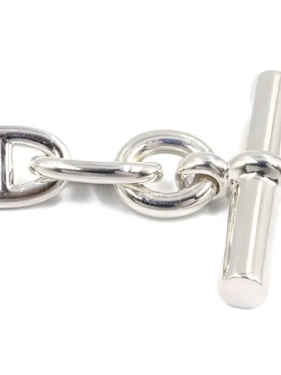 Pre-owned Hermes Chaîne D'ancre Mm 手链 In Silver