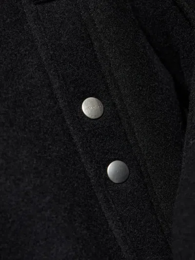 Rick Owens Structured Black Sports Jacket With Ribbed Details And Matte Finish In Black