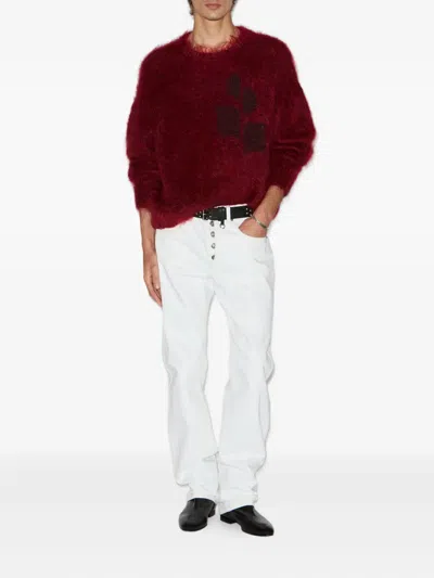 Isabel Marant Mirello Embroidered Jumper In Burgundy