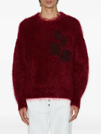 Isabel Marant Mirello Embroidered Jumper In Burgundy