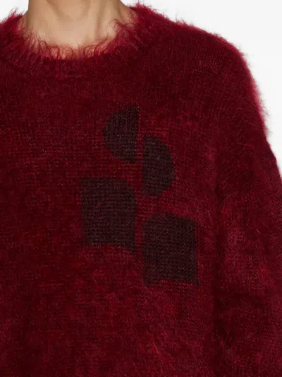 Isabel Marant Mirello Embroidered Jumper In Burgundy