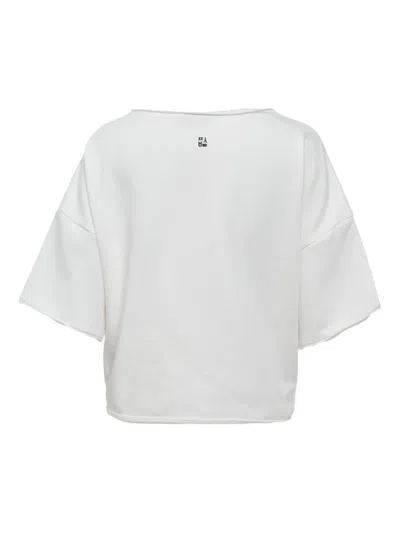 Pushbutton Twisted-hem Check-print Top In White