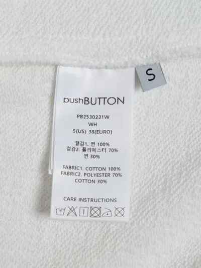 Pushbutton Twisted-hem Check-print Top In White