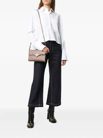 Valentino Garavani Valentino Small Shoulder Bag Rockstud In Brown