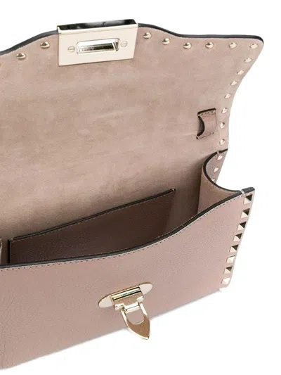 Valentino Garavani Valentino Small Shoulder Bag Rockstud In Brown