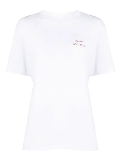 Giada Benincasa Embroidered Cotton T-shirt In White