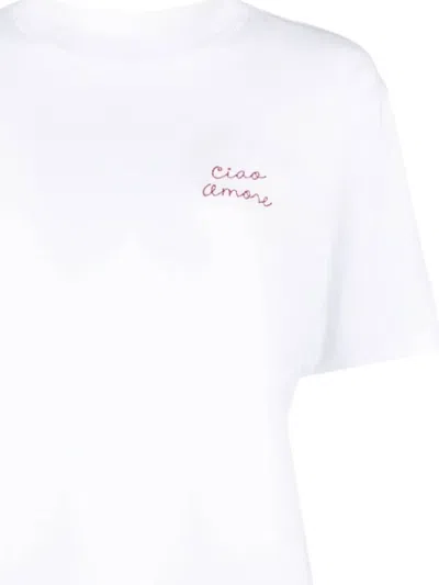 Giada Benincasa Embroidered Cotton T-shirt In White