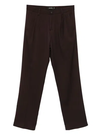 Imperial Dart-detail Trousers In Brown