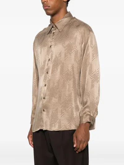 Imperial Geometric-pattern Shirt In Neutral