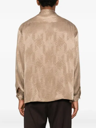 Imperial Geometric-pattern Shirt In Neutral