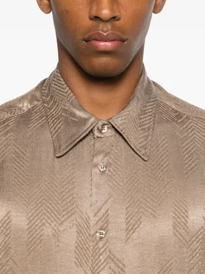Imperial Geometric-pattern Shirt In Neutral