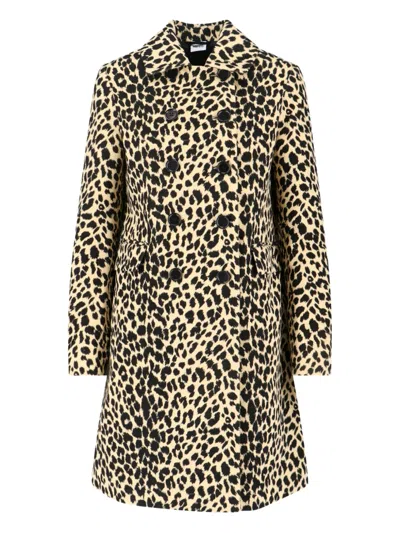 Aspesi Leopard Print Double-breasted Coat In Multi